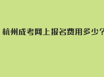 杭州成考網上報名費用多少？